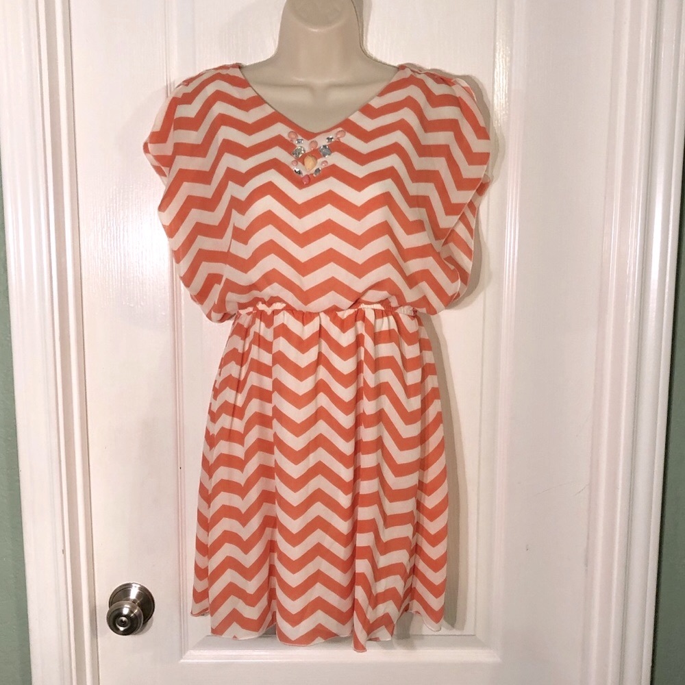 Girls Speechless Chevron Pattern Dress